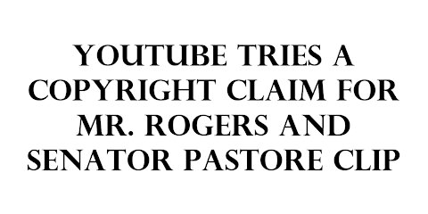 Youtube tries a copyright claim...