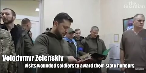 Volodymyr Zelenskiy visits wounded soldiers to award them state honours