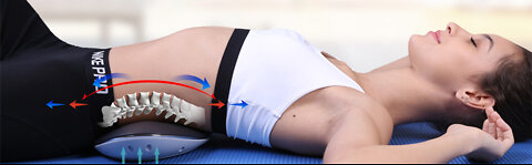 iLife Lumbar Traction Device BackPain Relief Low Back Stretcherwith Vibration Massage,InfraredHeat,