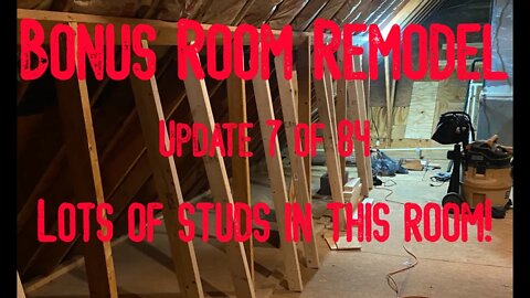 Bonus Room Remodel: Project 06 Update 7 of 84 - Lots Of Studs In This Room!