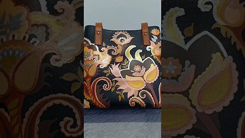 BATIK inspired hand painted leather bag #azilartworks #shorts #batik