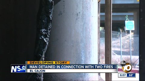 Man detained in connection with two El Cajon fires