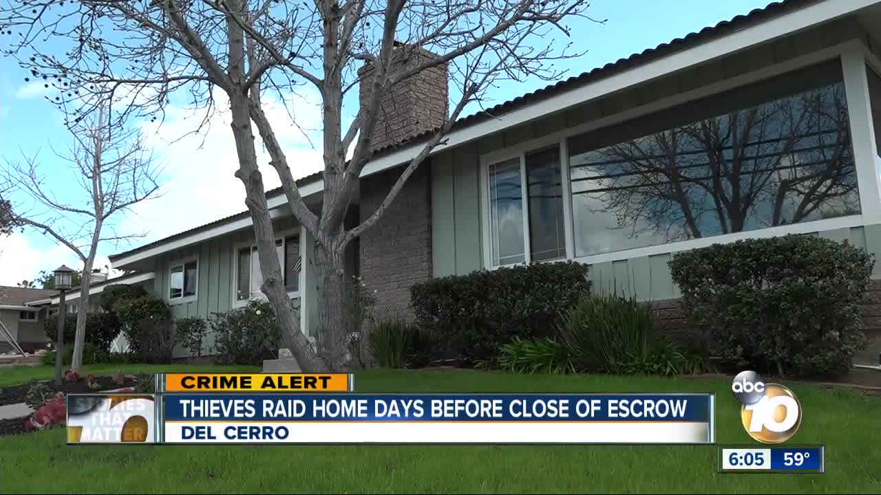 Thieves raid home before close of escrow