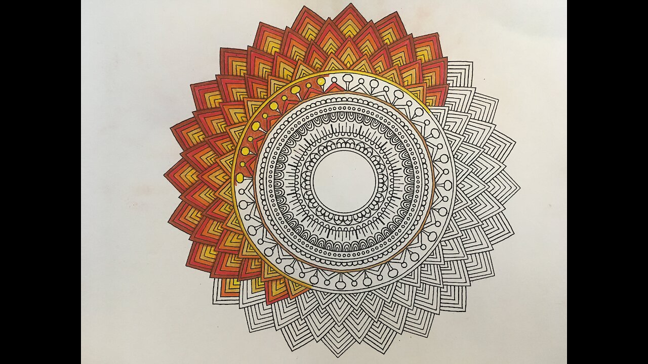 Coloring in Mandala coloring book with Woodless Colored Pencils | Relaxing Satisfying Video