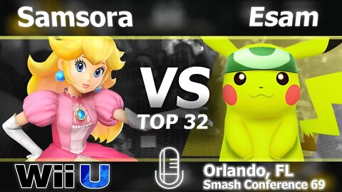 Samsora (Peach) vs. PG|Esam (Pikachu) - Top 32 Smash Wii U - SC:69