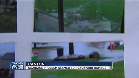 Drainage problem blamed for backyard damage