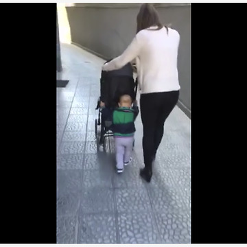 Pro-Active Toddler Decides To Push His Own Stroller