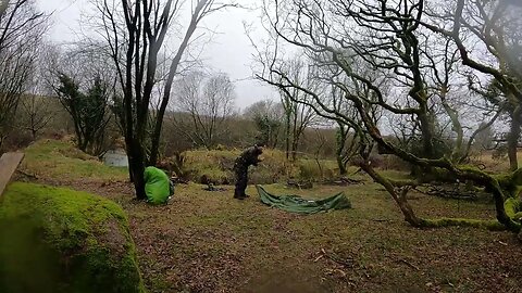 Setting up the Cloudpeak 2 at Reddacleeve farm campsite. Dartmoor. 20th March 2023 Part 2