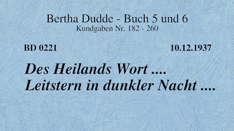 BD 0221 - DES HEILANDS WORT .... LEITSTERN IN DUNKLER NACHT ....