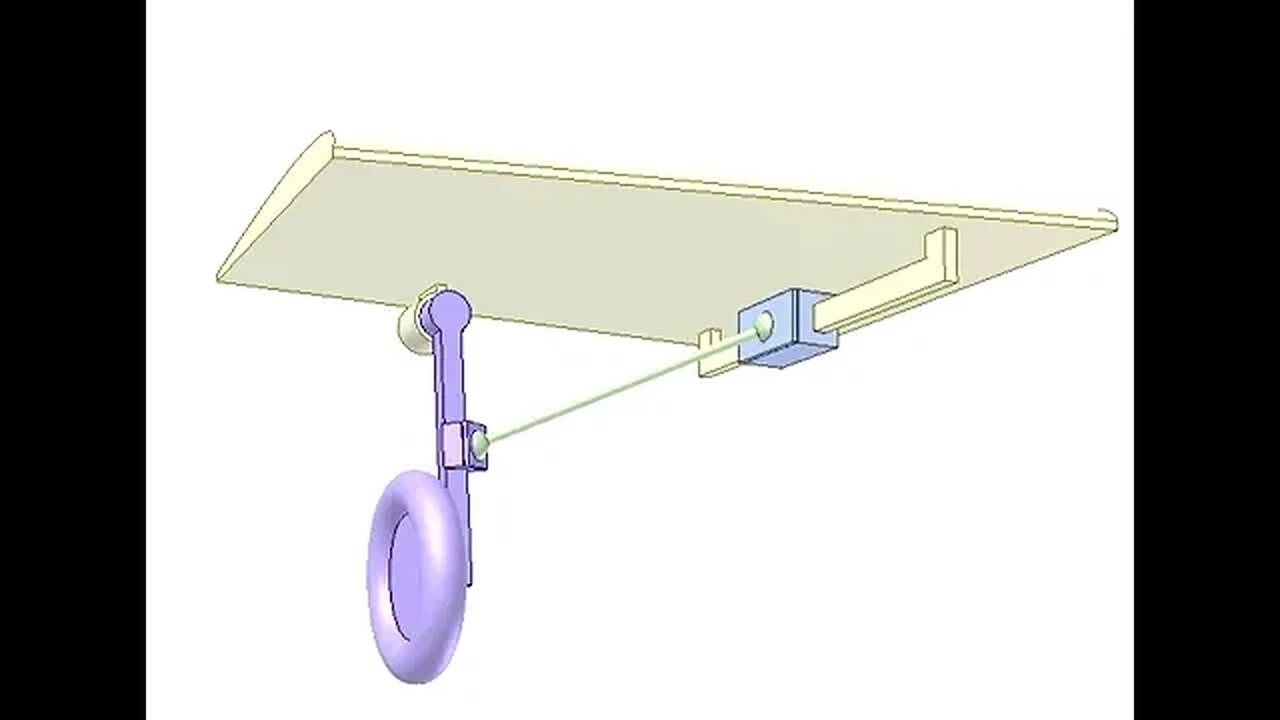 3343 Airplane wheel retracting using spatial slider crank mechanism
