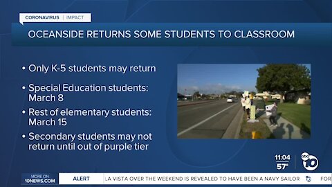 Some Oceanside students to be allowed to return to schools