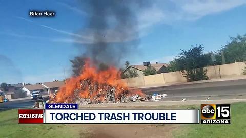 Spontaneous combustion caused large trash fire in Glendale