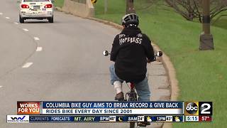 Columbia Bike Guy aims to break records and give back while overcoming mental illness