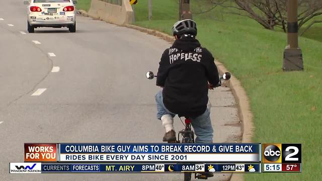 Columbia Bike Guy aims to break records and give back while overcoming mental illness