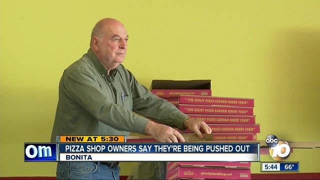 Pizza shop owners say they're being forced out