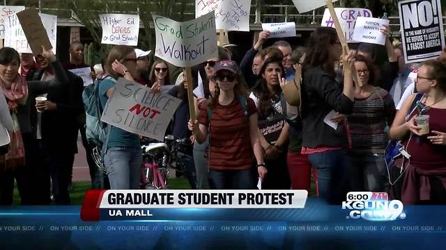 UA graduate students protest tax plan