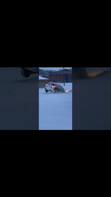 Car Stuck In The Snow! #MegaFails #Shorts