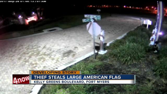 Thief steals large American flag