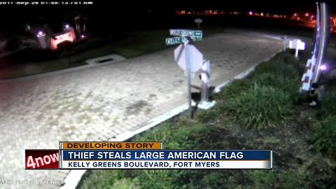 Thief steals large American flag