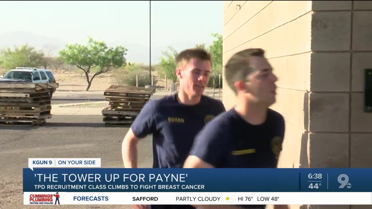 TPD recruits climb tower to fight breast cancer