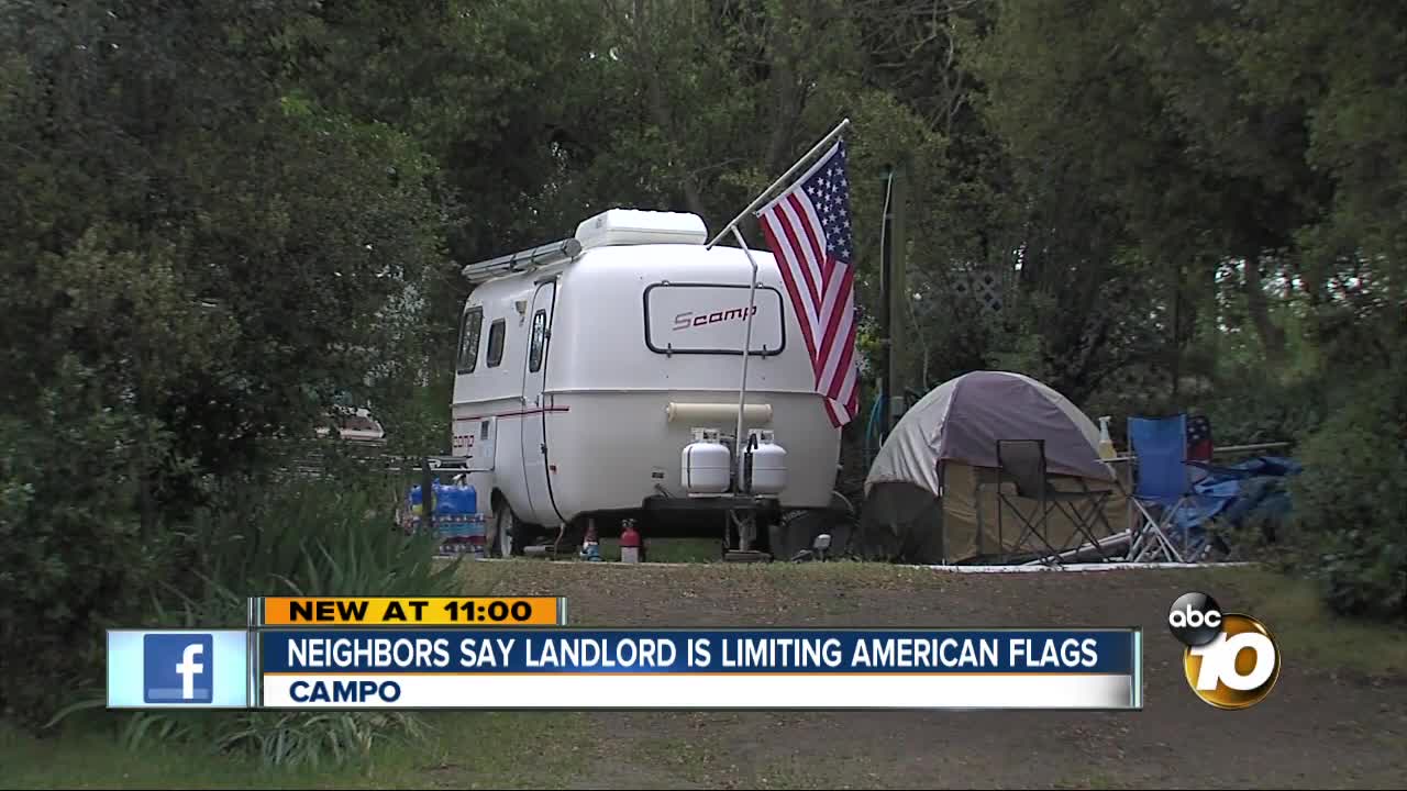 Neighbors claim landlord restricting American flags