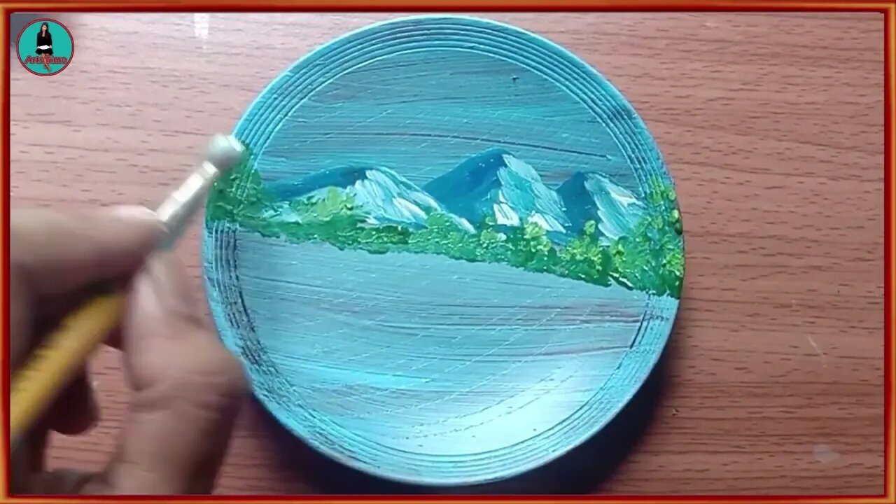 Beautiful Lake Scenery Painting Acrylic Paints Arts Time 5