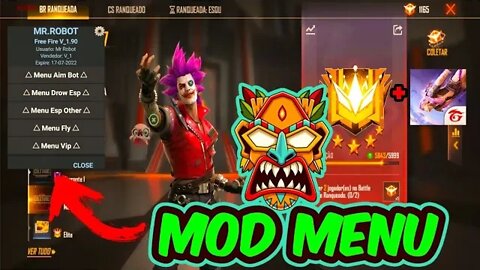 NOVO MOD MENU MR ROBOT PLUS FREE FIRE ATUALIZADO, NEW MOD MENU VIP DARK TEAM FREE FIRE RANK WORKING