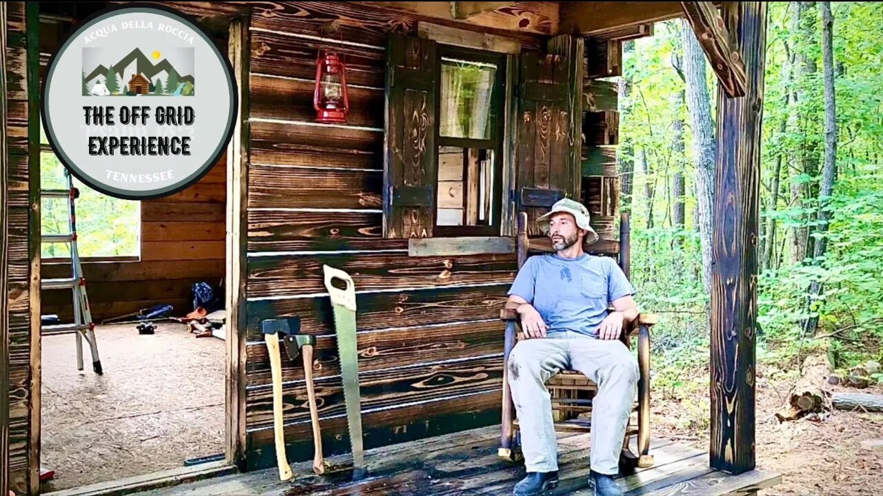 Off Grid Cabin Build: | Ep. 18 | Water Proofing the Roof, Some Chinking, Some Windows