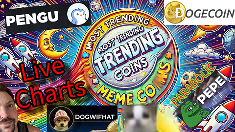 Watching Live Charts of Most Trending Meme Coins of Today! #doge #pepe #pengu #dogwifhat