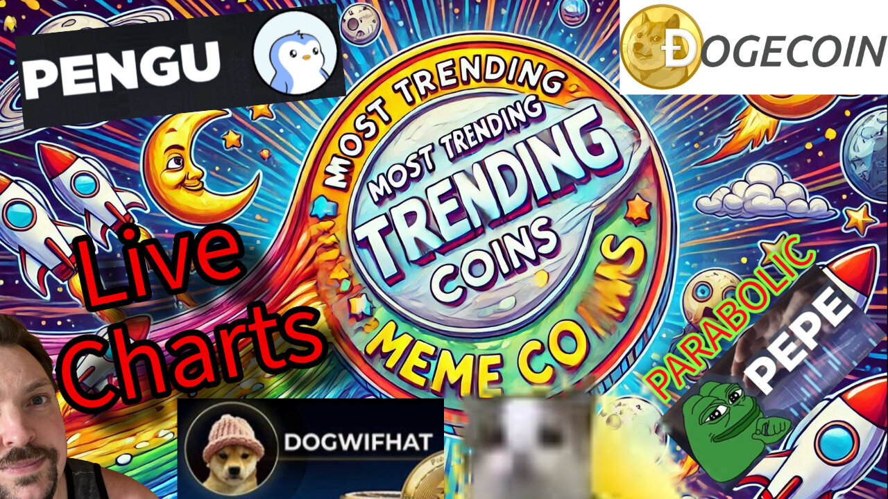 Watching Live Charts of Most Trending Meme Coins of Today! #doge #pepe #pengu #dogwifhat