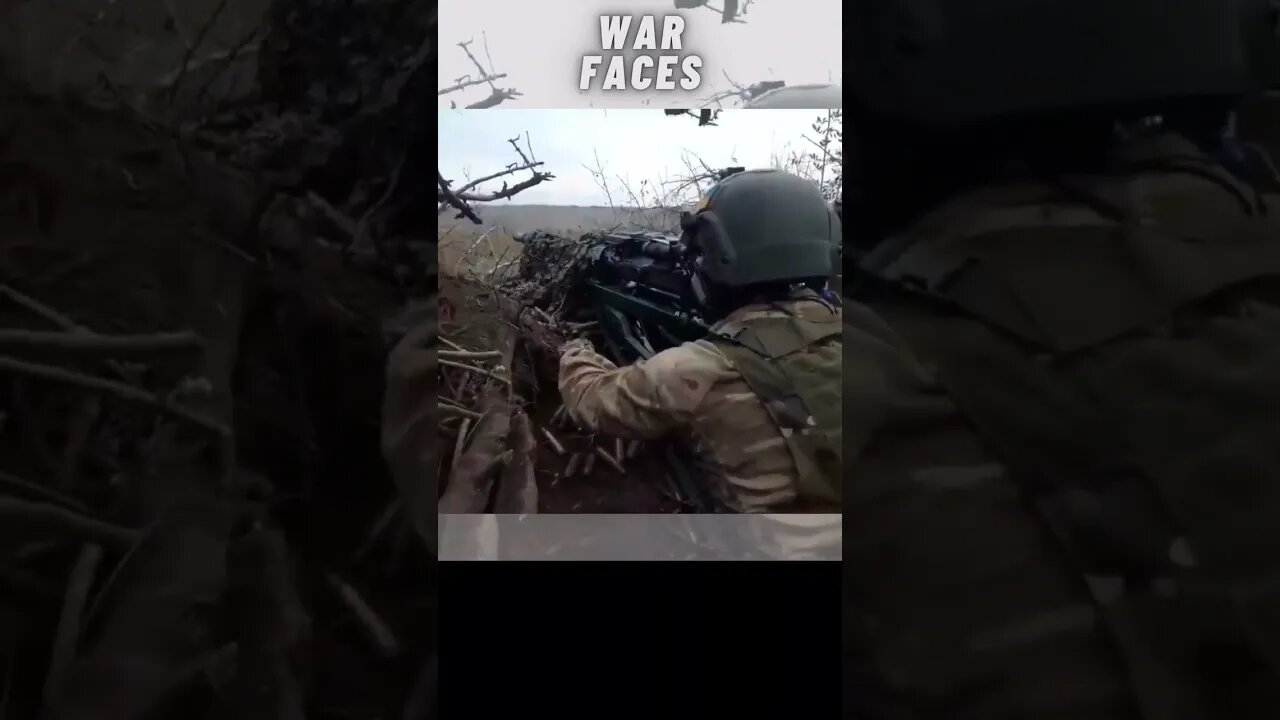 Ukrainian soldier use KPVT machine gun