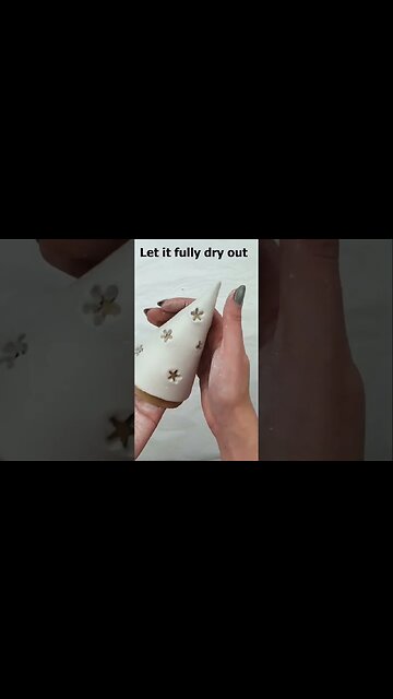 Air Dry Clay Christmas Tealight Holder #shorts #airdryclay #diychristmas #christmascrafts