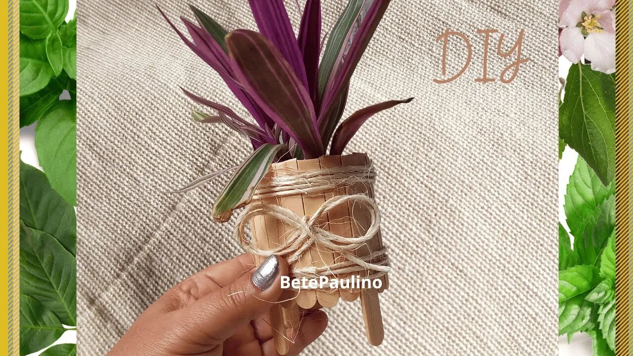 MINI CACHEPÔ DE PALITOS! DIY! FAÇA VOCÊ MESMO!