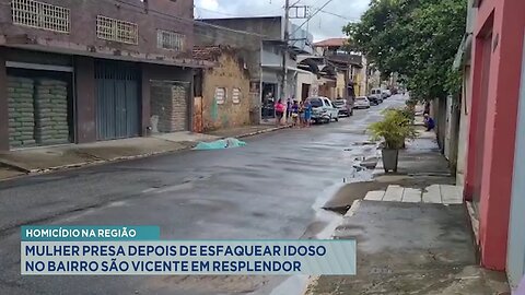 Homicídio na Região: Mulher Presa depois de Esfaquear Idoso no Bairro São Vicente em Resplendor.