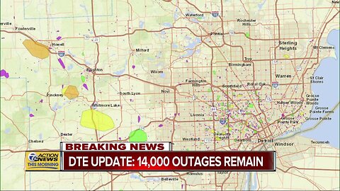 DTE Update: 14,000 outages remain