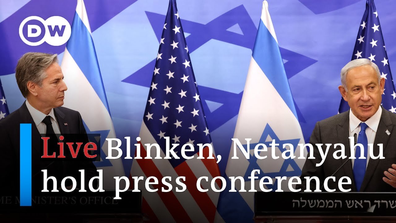 US Secretary of State Antony Blinken speaks to the press in Israel