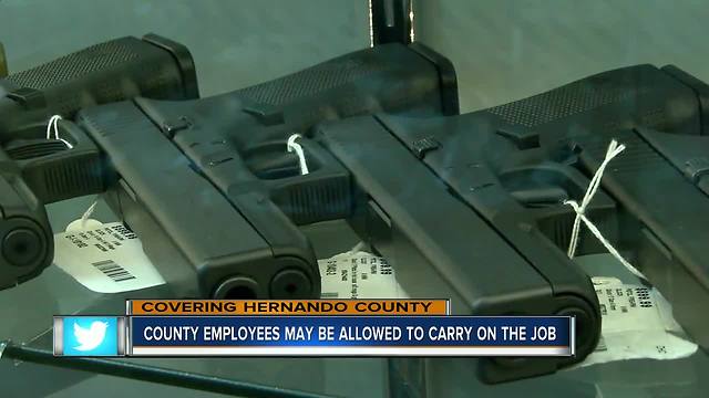 Hernando County workers with permits may soon be able to concealed carry while on the job