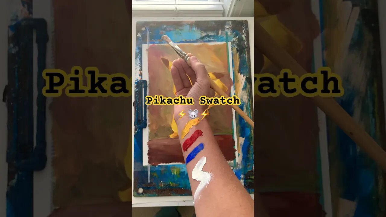 Pikachu Swatch ⚡️🐭⚡️ #swatches #oilpainting #artwork #painting #pokemon #pikachu