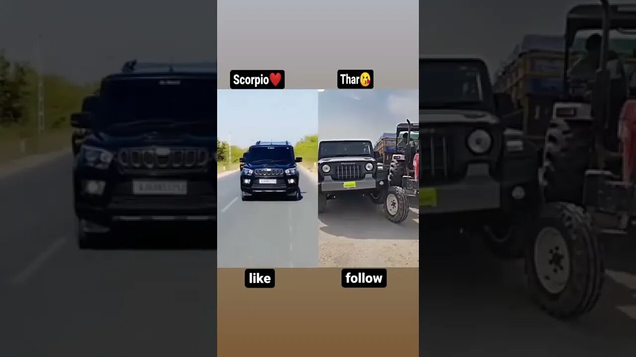 Scorpio Vs Thar #thar #tharlover #scorpiolover #scorpio #comparison #viral #viralshorts #shorts