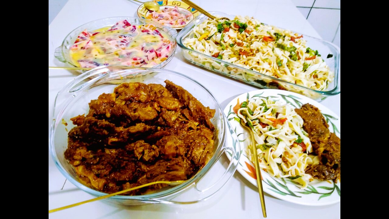 BARBECUE RIBS, PASTA WITH ESCAROLE GELATIN PAVE