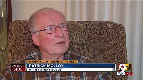 77-year-old man hit by stray bullet on New Year's Eve