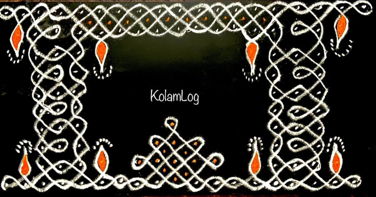 Sikku kolam | simple kolam | simple border | floor art