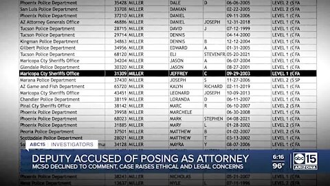 Deputy accused of posing as attorney