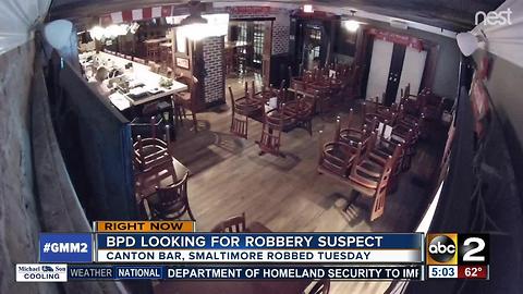 Police search for Smaltimore bar robbery suspect