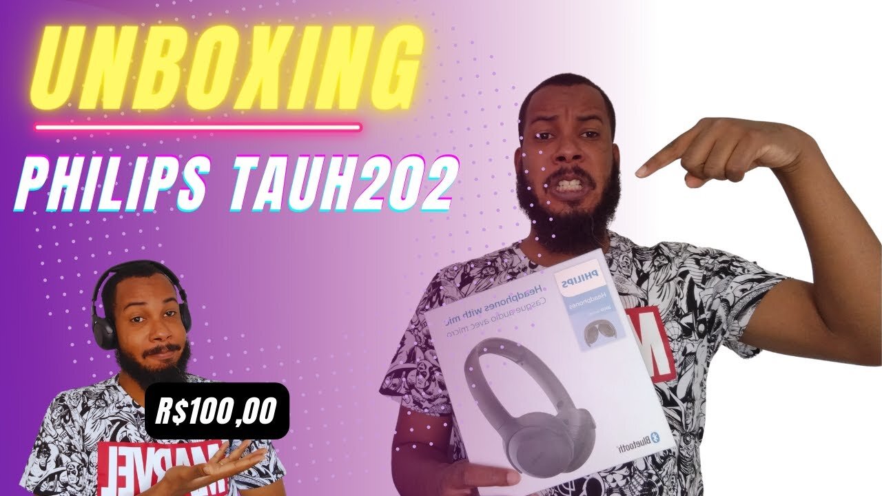 Fone de ouvido Bluetooh: UNBOXING PHILIPS TAUH202 | Por R$100,00 e muito grave! VALE A PENA?