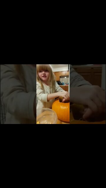 Raven performs heart surgery on a pumpkin