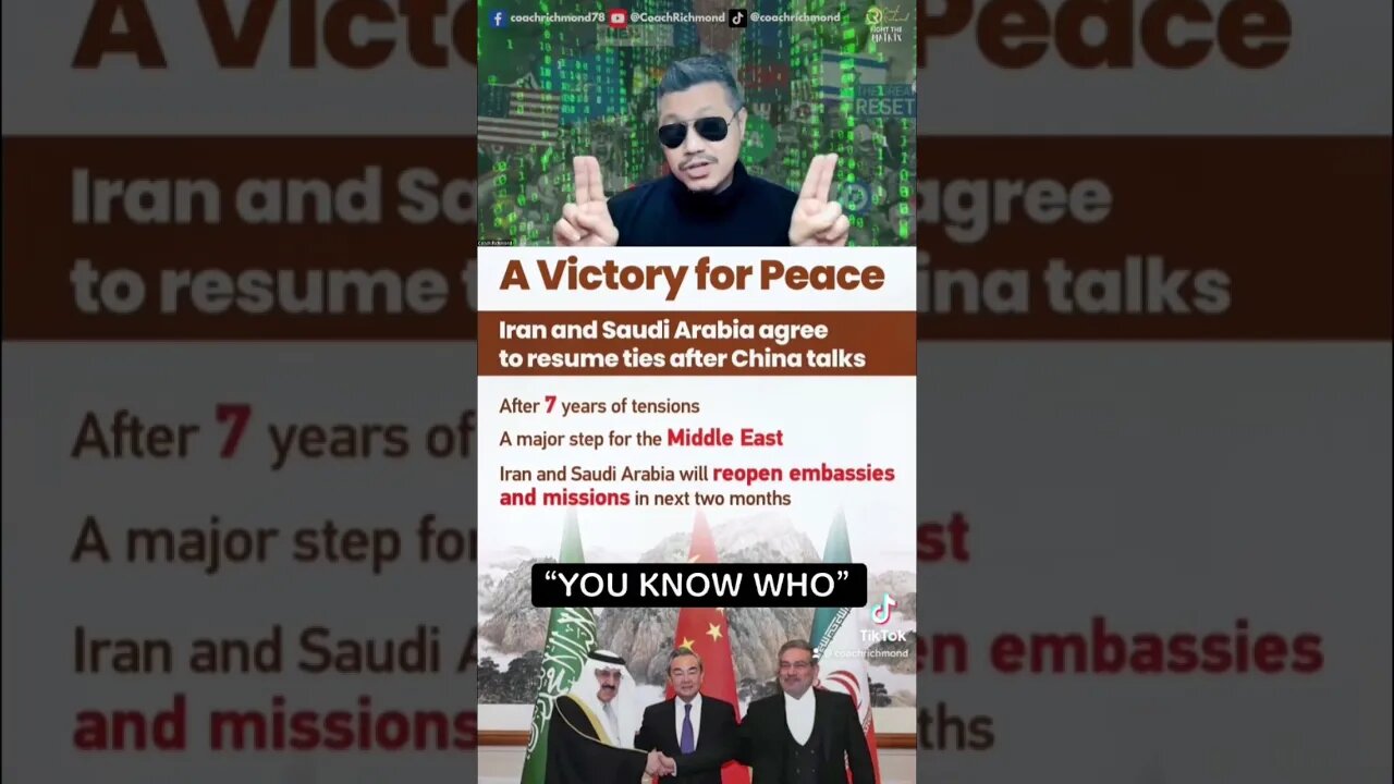 A Major Step For Peace in the Middle East๐ฎ๐ท๐ธ๐ฆ, Thanks to China ๐จ๐ณ