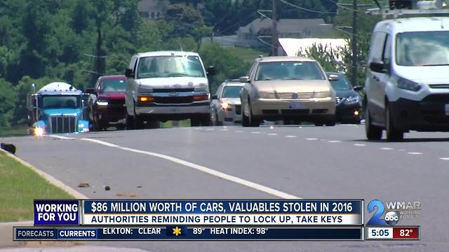 Maryland State Police reminding drivers to take keys, lock up