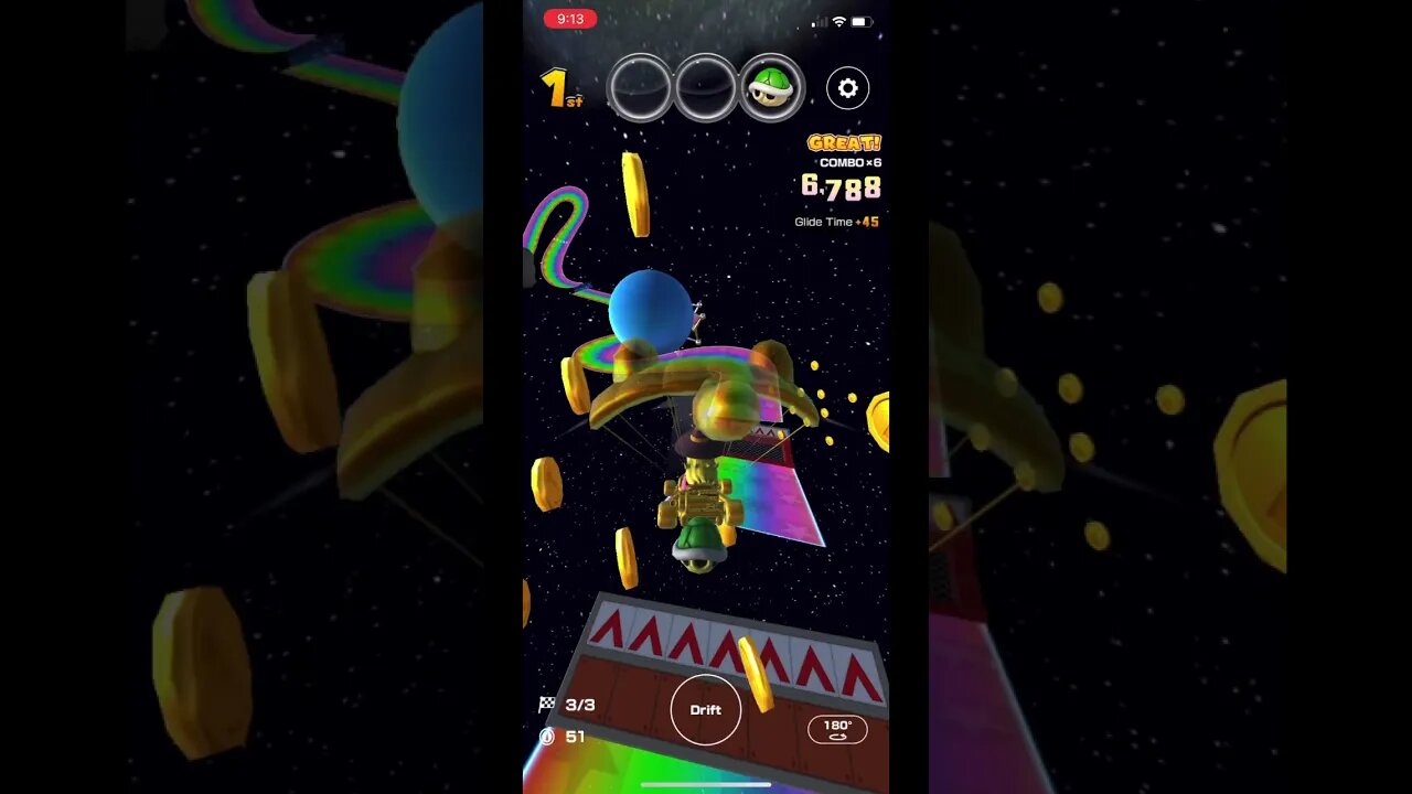 Mario Kart Tour - Gold Tanooki Parafoil Glider Gameplay (Autumn Tour Gift Reward)