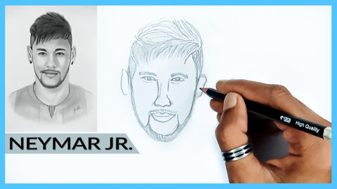 How to Draw Neymar Jr Step by Step | Full Sketch Outline Tutorial